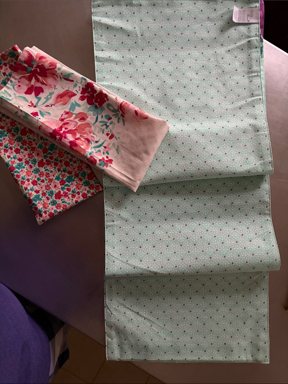 The Pioneer Woman Mint Floral and Pink Accent Kitchen Linens
